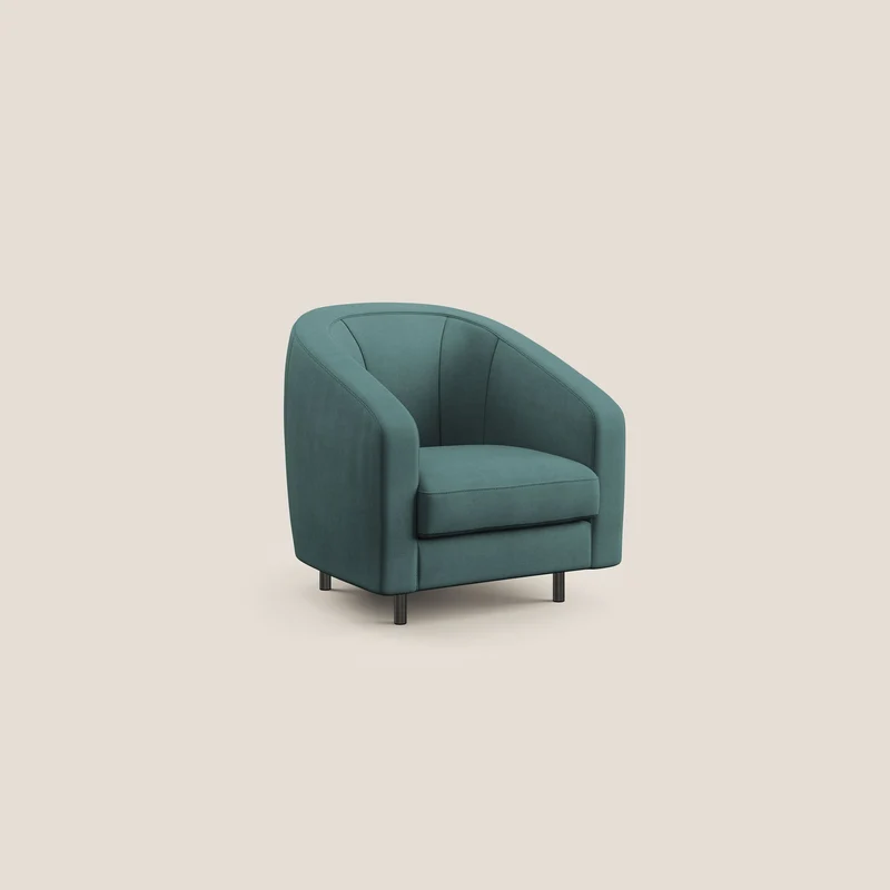 Pandora Fauteuil en tissu doux imperméable T02 bleu canard