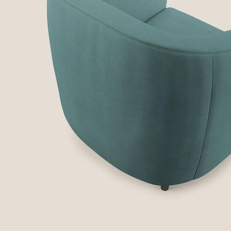 Pandora Fauteuil en tissu doux imperméable T02 bleu canard