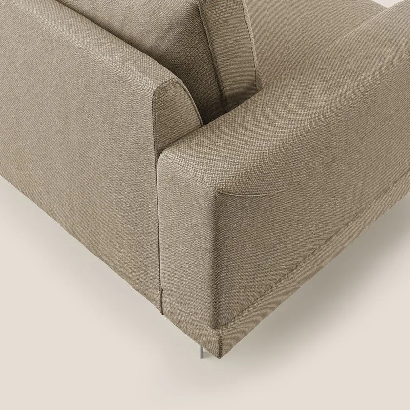 Dorian fauteuil moderne en tissu doux anti-tache T05 beige