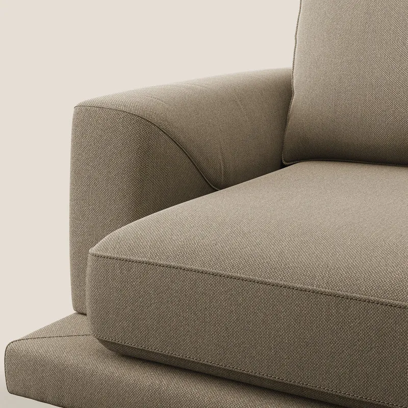 Dorian fauteuil moderne en tissu doux anti-tache T05 beige