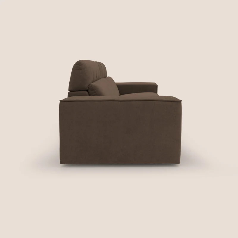Clark Canapé modulable avec option relax électrique en tissu imperméable et détachable T17 marron