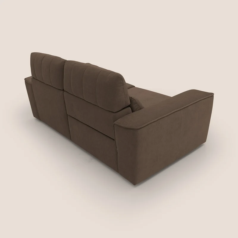 Clark Canapé modulable avec option relax électrique en tissu imperméable et détachable T17 marron