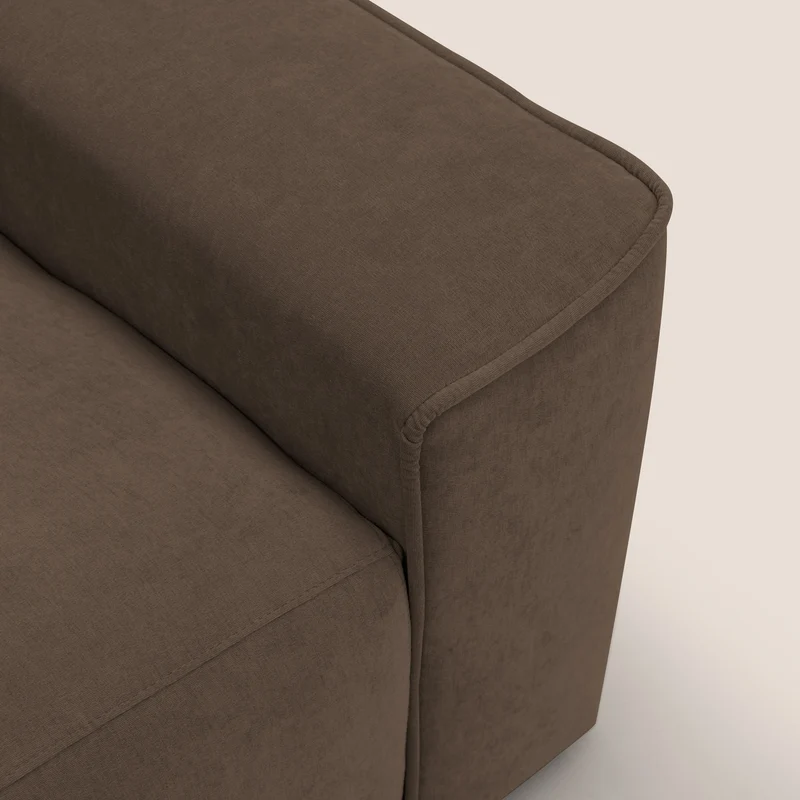 Clark Canapé modulable avec option relax électrique en tissu imperméable et détachable T17 marron