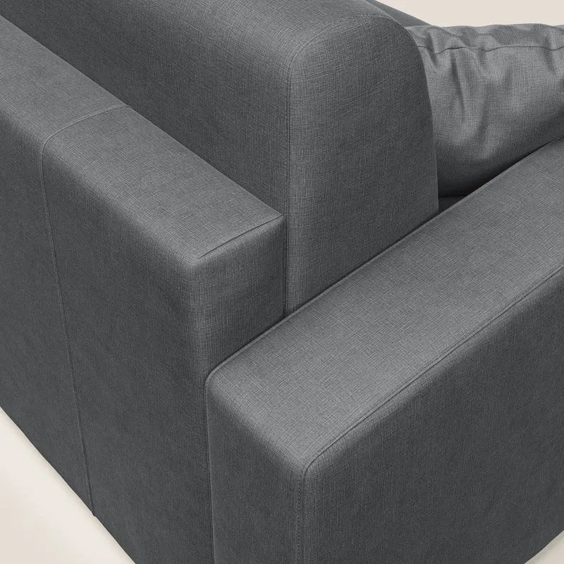 Lebron Canapé-lit d’angle avec méridienne en velours doux T01 anthracite