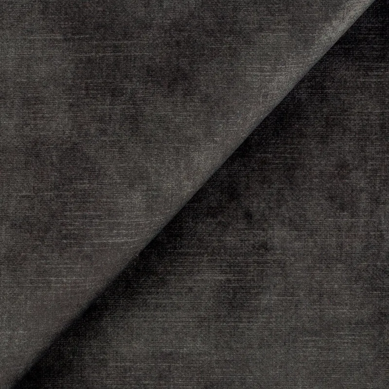 Lebron Canapé-lit d’angle avec méridienne en velours doux T01 anthracite