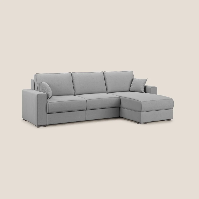 Dream Canapé convertible d'angle en tissu détachable T05 gris