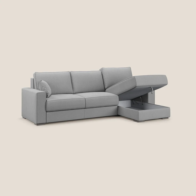 Dream Canapé convertible d'angle en tissu détachable T05 gris