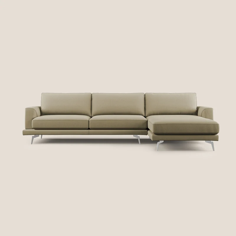 Dorian canapé d'angle moderne en tissu doux anti-tache T05 camel