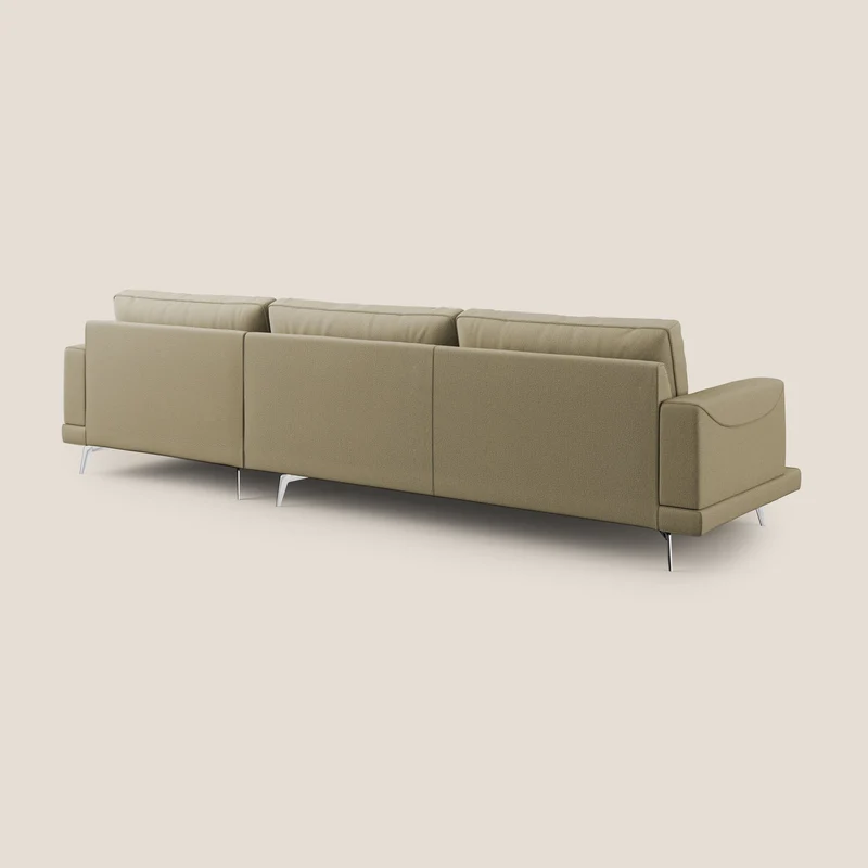 Dorian canapé d'angle moderne en tissu doux anti-tache T05 camel