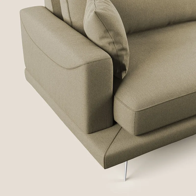 Dorian canapé d'angle moderne en tissu doux anti-tache T05 camel