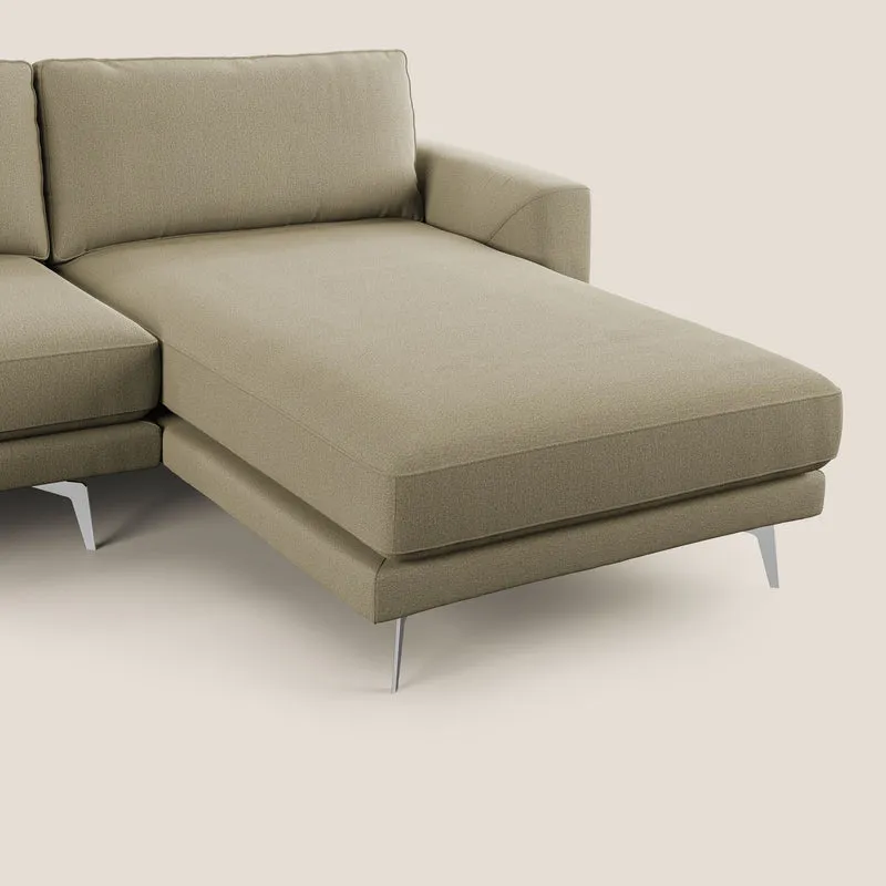 Dorian canapé d'angle moderne en tissu doux anti-tache T05 camel