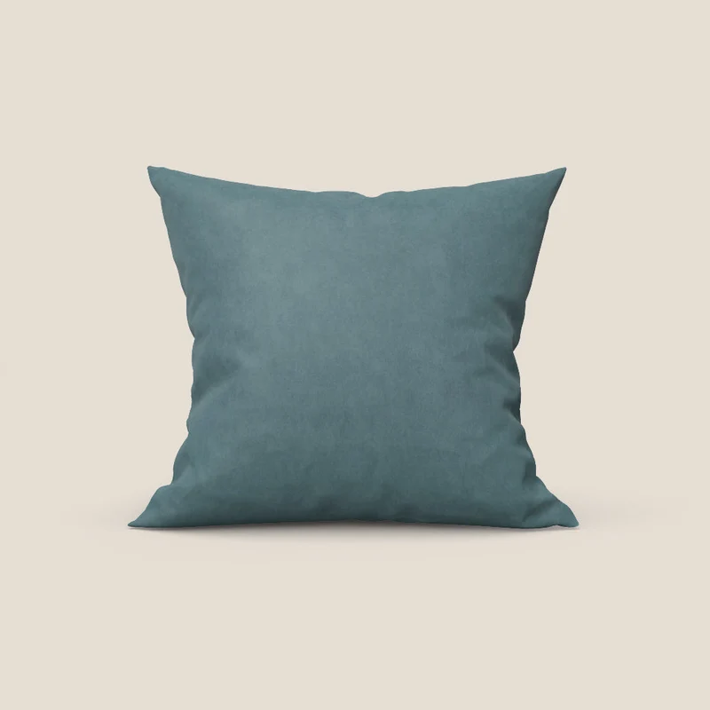 Rotterdam coussin disponible en différentes couleurs en microfibre effet velours imperméable T09 bleu pastel