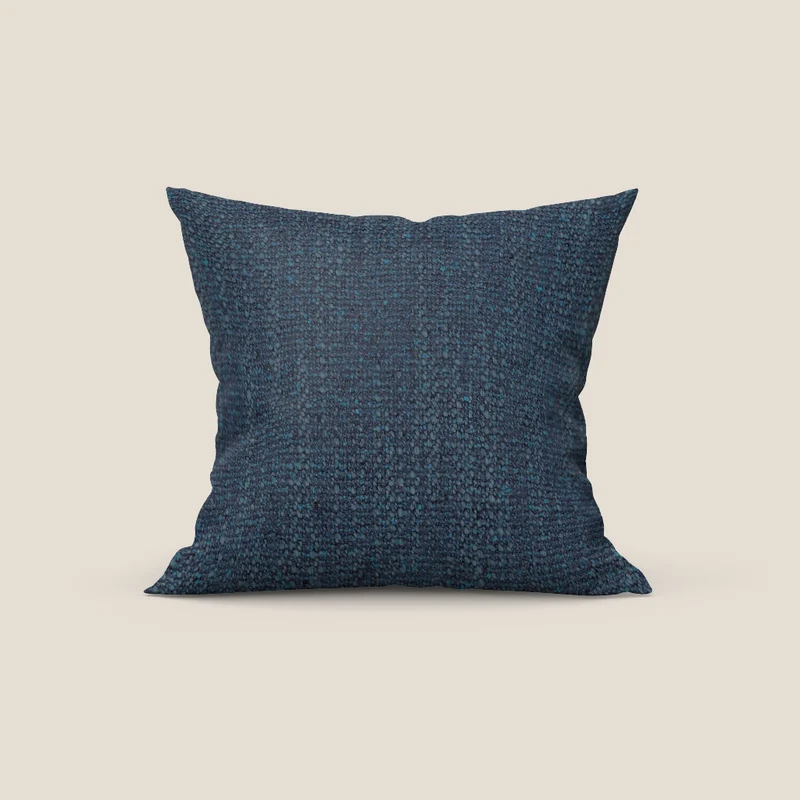 Levante coussin disponible en différentes couleurs en bouclette recyclée fraîche à trame mélangée détachable T16 bleu
