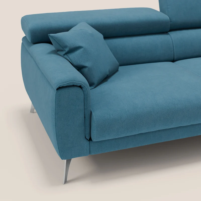 Caravaggio Canapé avec assises extensibles et têtières réglables en tissu imperméable T02 bleu ciel