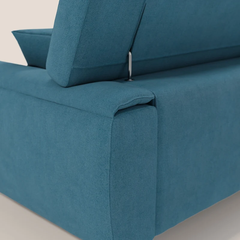 Caravaggio Canapé avec assises extensibles et têtières réglables en tissu imperméable T02 bleu ciel