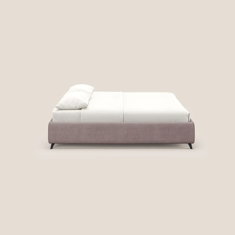 Sara sommier avec rangement en tissu imperméable T02 rose