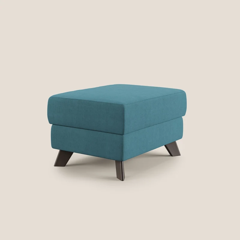 Moon Pouf coffre aux pieds hauts et tissu doux imperméable T02 bleu ciel