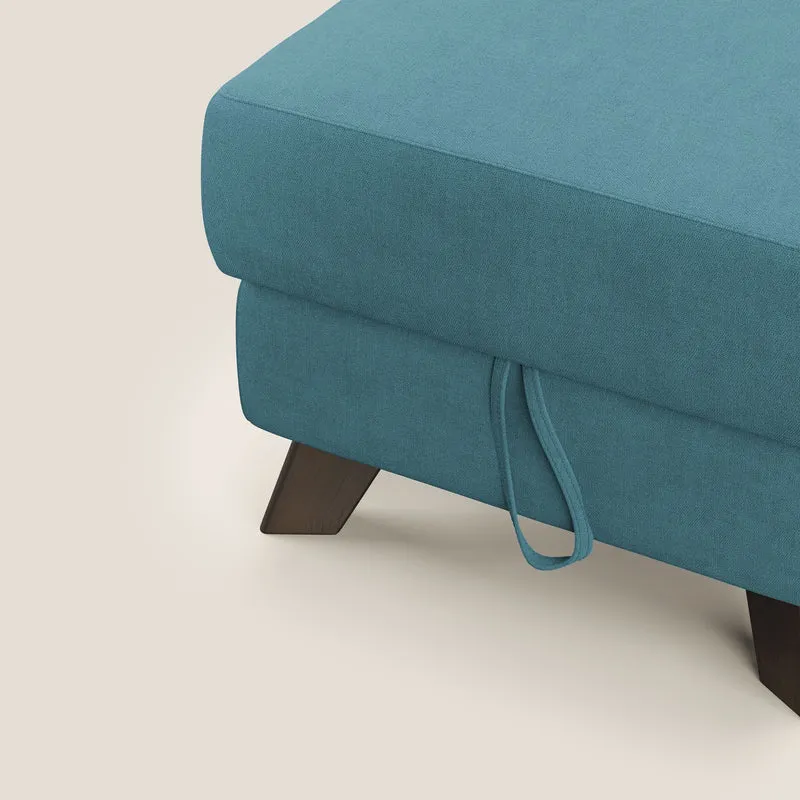 Moon Pouf coffre aux pieds hauts et tissu doux imperméable T02 bleu ciel
