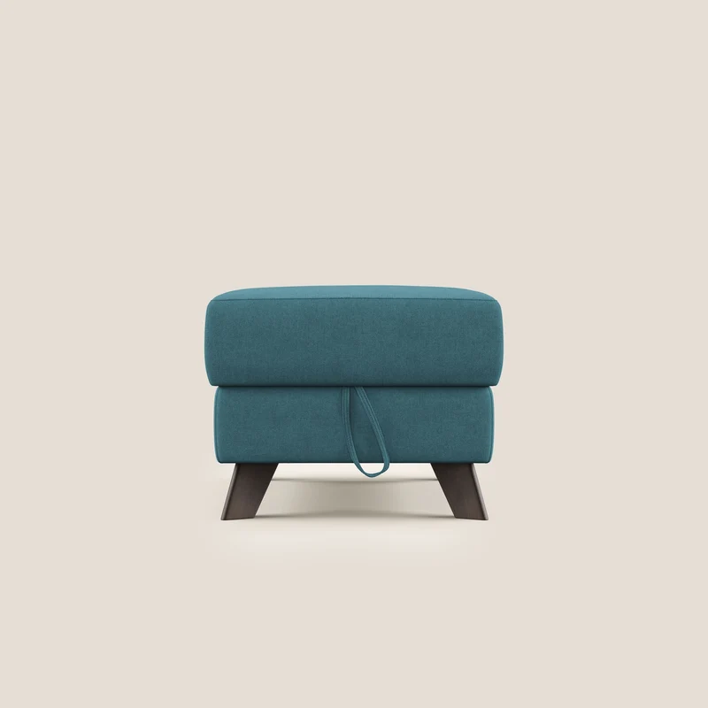 Moon Pouf coffre aux pieds hauts et tissu doux imperméable T02 bleu ciel