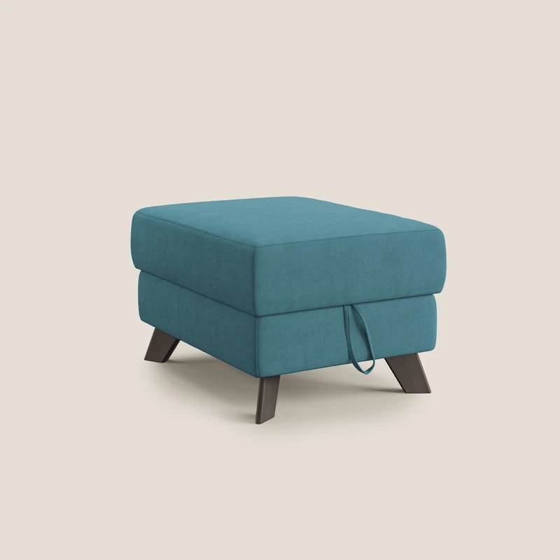 Moon Pouf coffre aux pieds hauts et tissu doux imperméable T02 bleu ciel