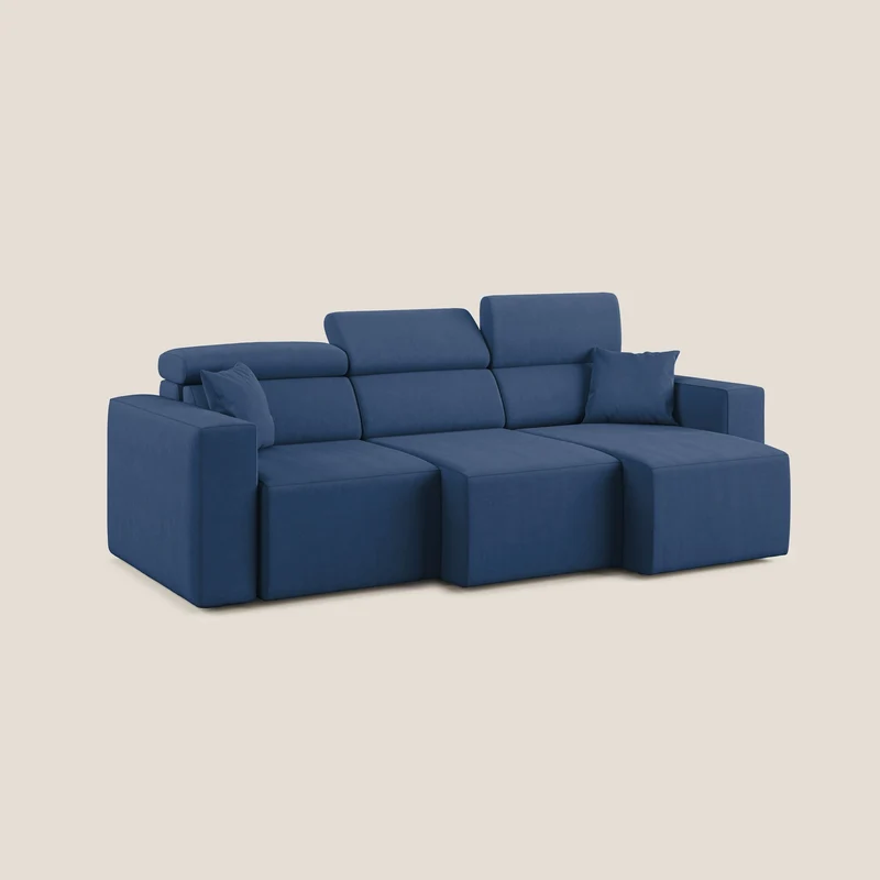 Orwell canapé avec 3 assises extractibles en microfibre détachable T11 bleu