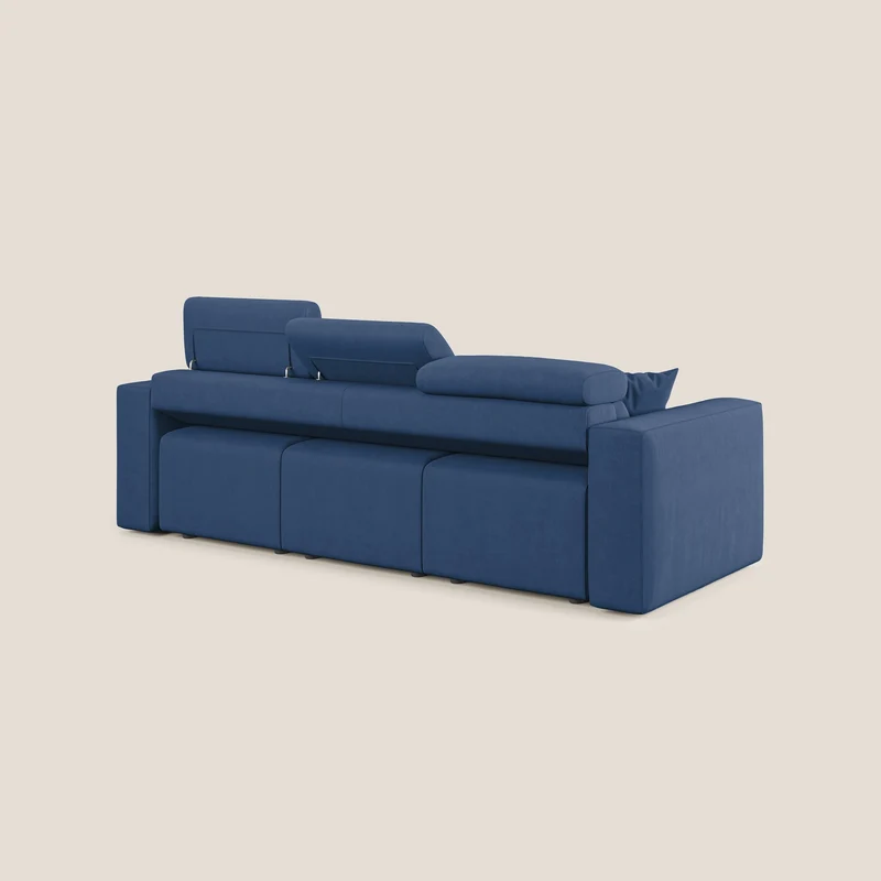Orwell canapé avec 3 assises extractibles en microfibre détachable T11 bleu