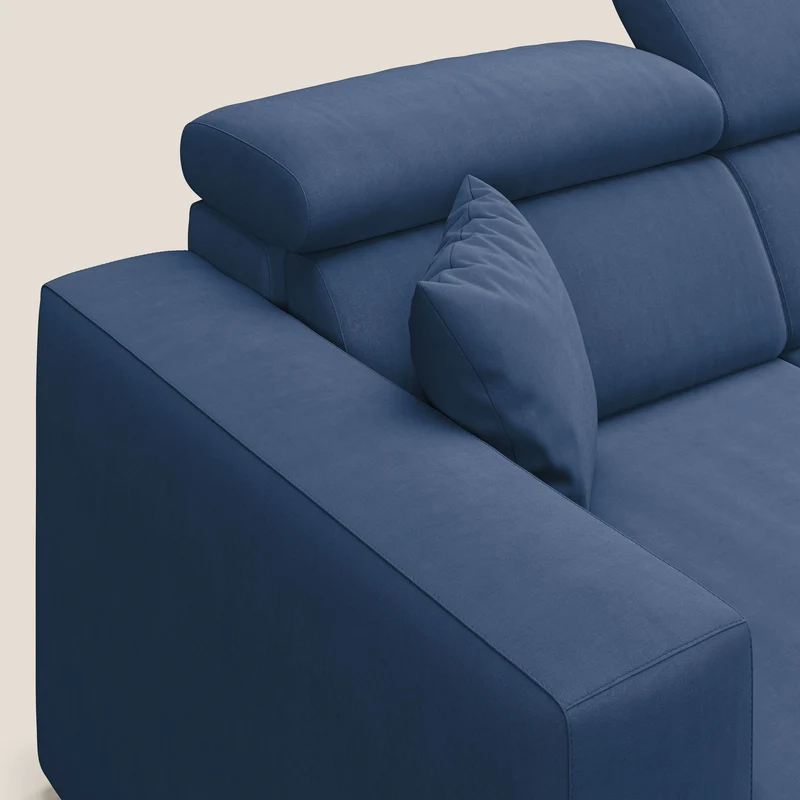 Orwell canapé avec 3 assises extractibles en microfibre détachable T11 bleu