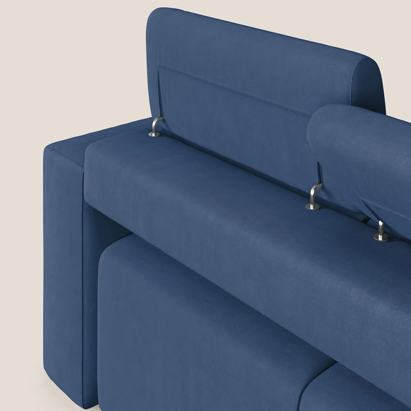 Orwell canapé avec 3 assises extractibles en microfibre détachable T11 bleu