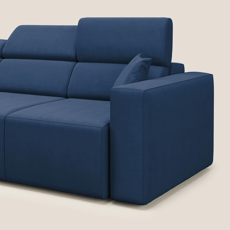Orwell canapé avec 3 assises extractibles en microfibre détachable T11 bleu