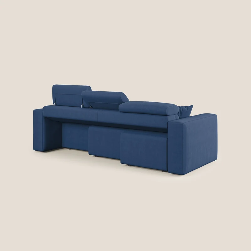 Orwell canapé avec 3 assises extractibles en microfibre détachable T11 bleu