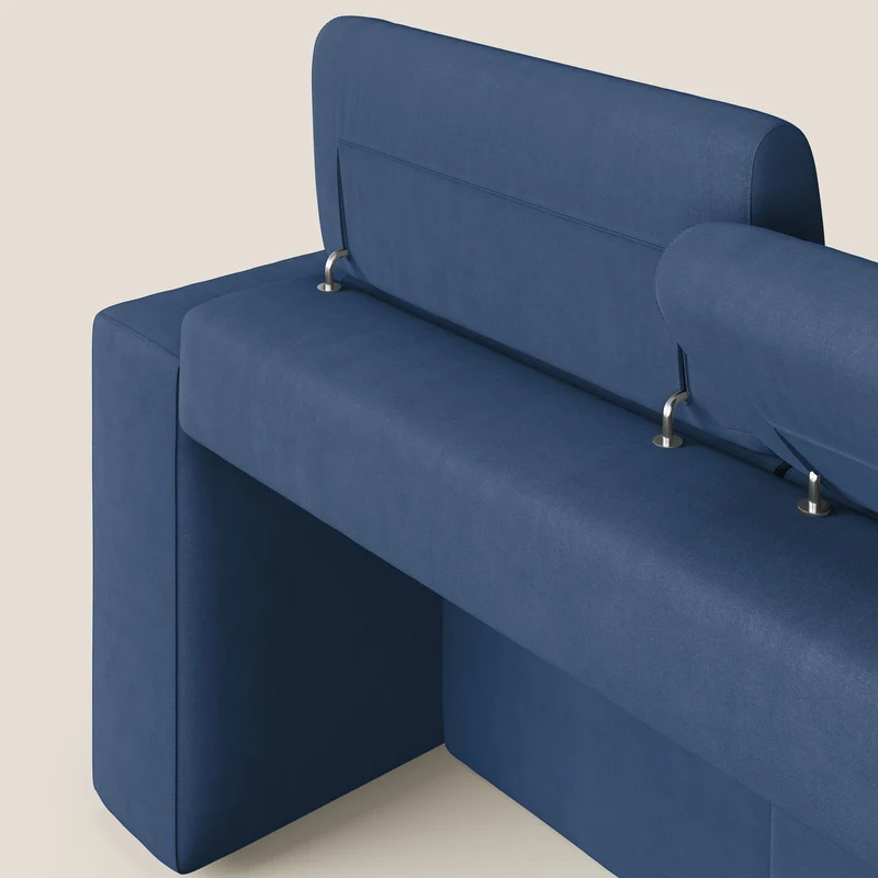 Orwell canapé avec 3 assises extractibles en microfibre détachable T11 bleu