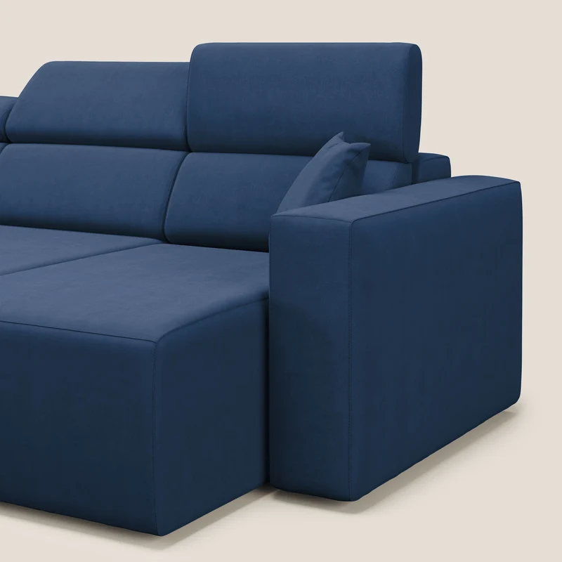 Orwell canapé avec 3 assises extractibles en microfibre détachable T11 bleu