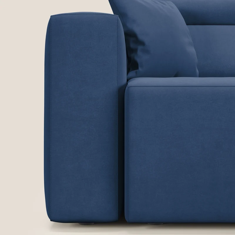 Orwell canapé avec 3 assises extractibles en microfibre détachable T11 bleu