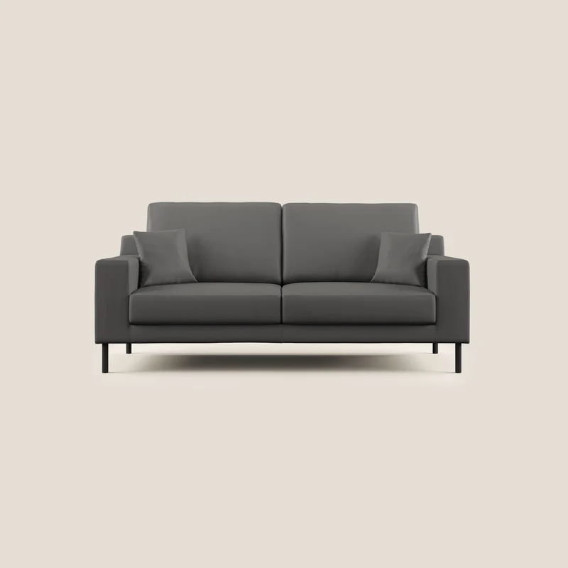 Uranio canapé linéaire moderne en simili cuir imperméable T04 anthracite