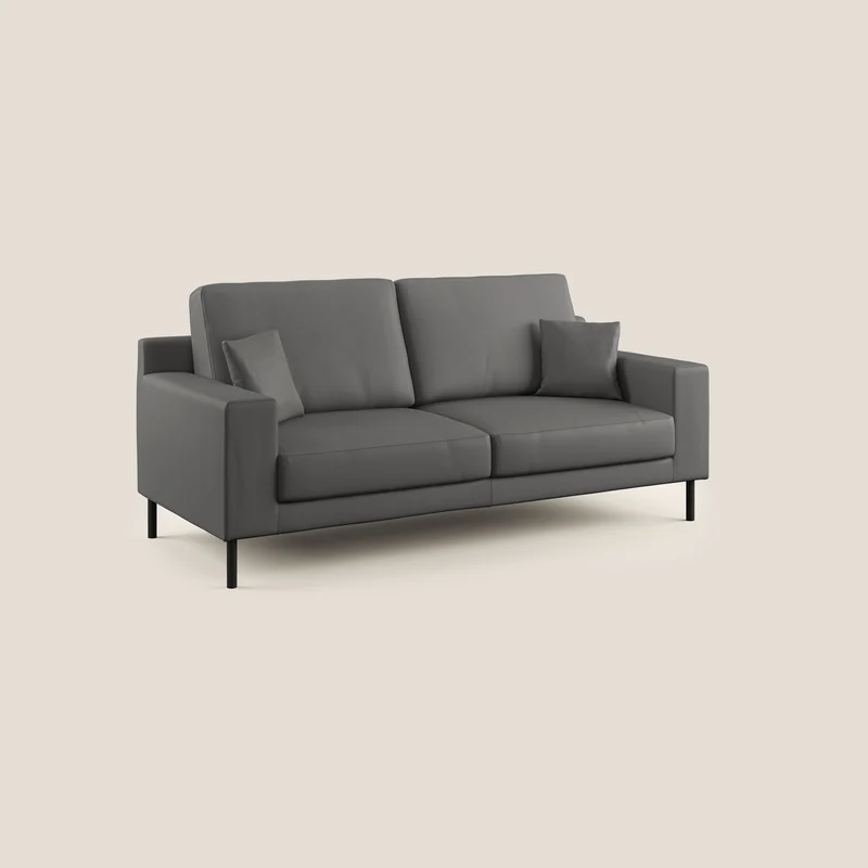 Uranio canapé linéaire moderne en simili cuir imperméable T04 anthracite