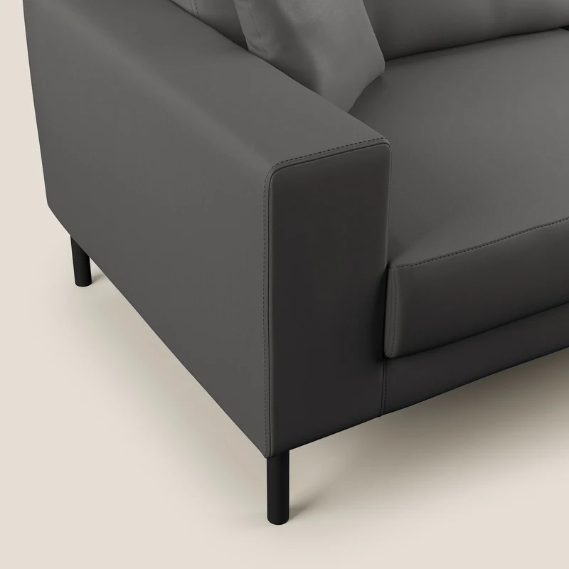 Uranio canapé linéaire moderne en simili cuir imperméable T04 anthracite