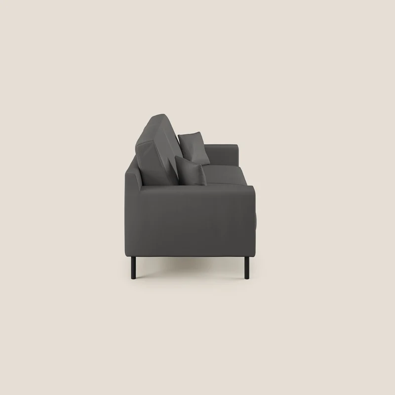 Uranio canapé linéaire moderne en simili cuir imperméable T04 anthracite