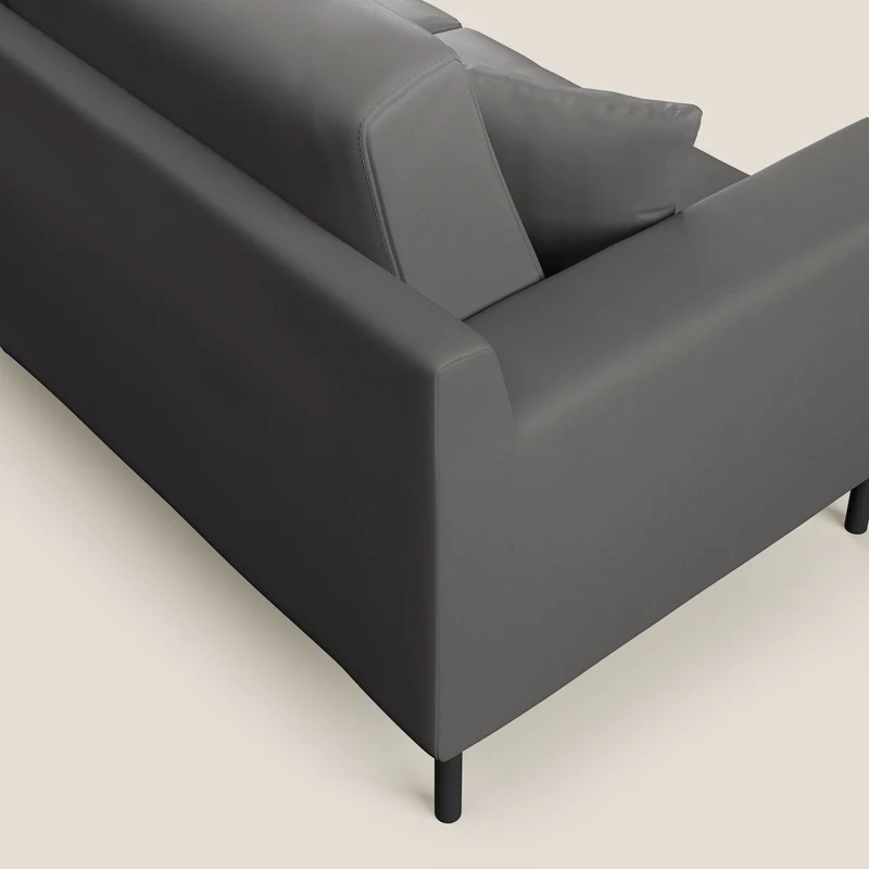 Uranio canapé linéaire moderne en simili cuir imperméable T04 anthracite