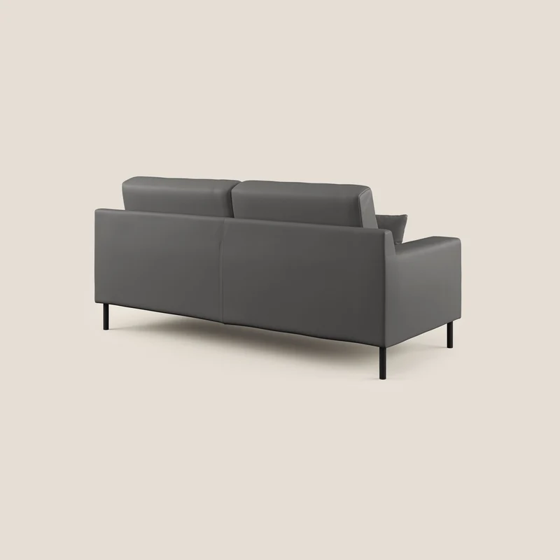 Uranio canapé linéaire moderne en simili cuir imperméable T04 anthracite