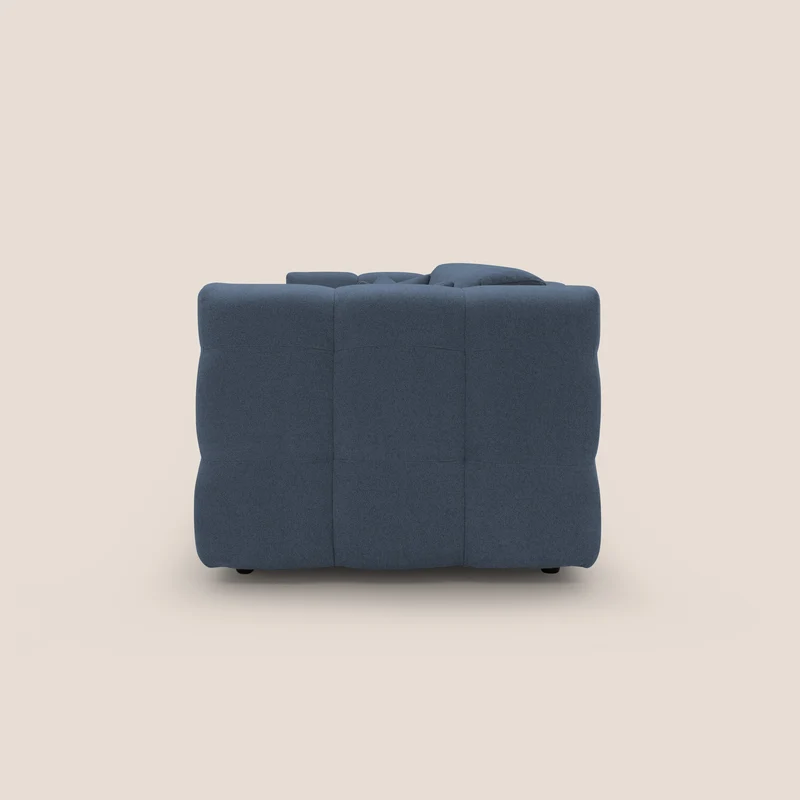 Tender Canapé convertible avec matelas H14 cm en bouclette imperméable T07 bleu
