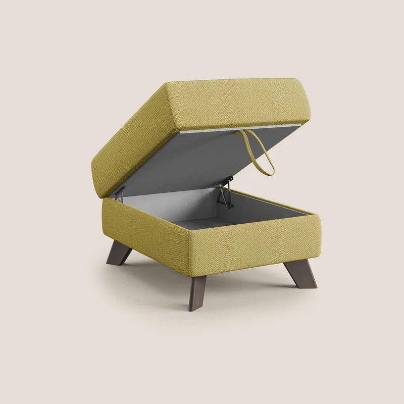 Moon Pouf coffre aux pieds hauts en tissu détachable avec l'eau T05 jaune