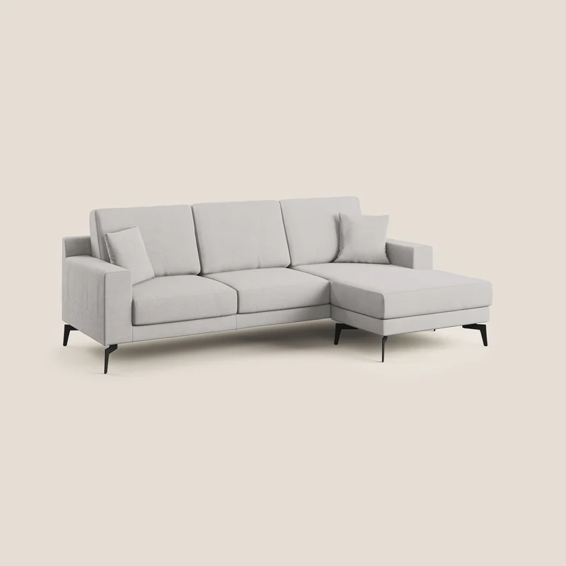 Prestige canapé d’angle réversible en microfibre anti-taches T11 gris clair