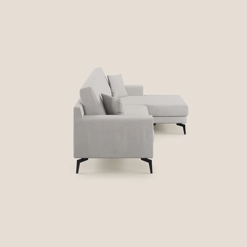 Prestige canapé d’angle réversible en microfibre anti-taches T11 gris clair