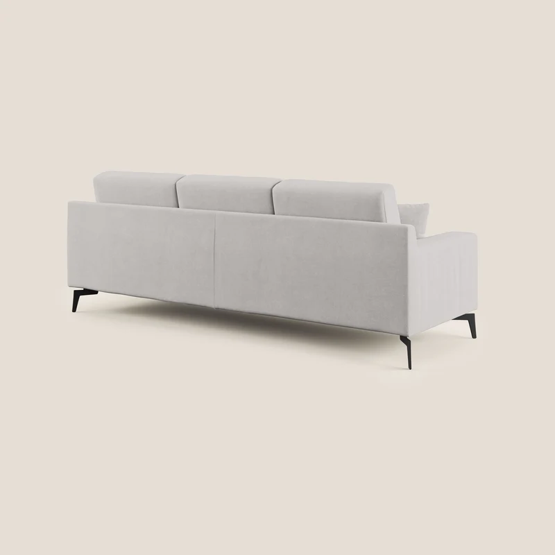 Prestige canapé d’angle réversible en microfibre anti-taches T11 gris clair