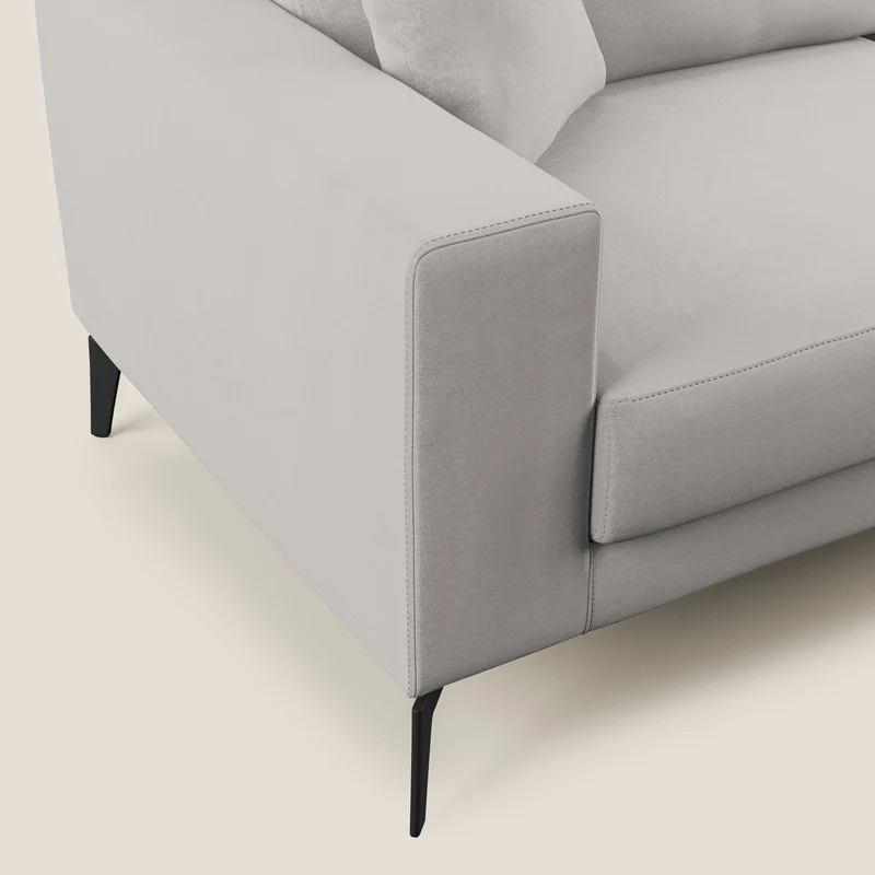 Prestige canapé d’angle réversible en microfibre anti-taches T11 gris clair