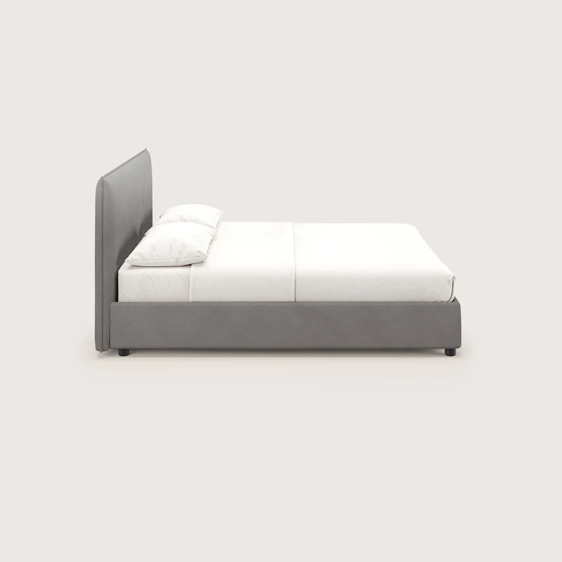 Nina lit coffre au design minimaliste en microfibre détachable effet cuir T15 anthracite