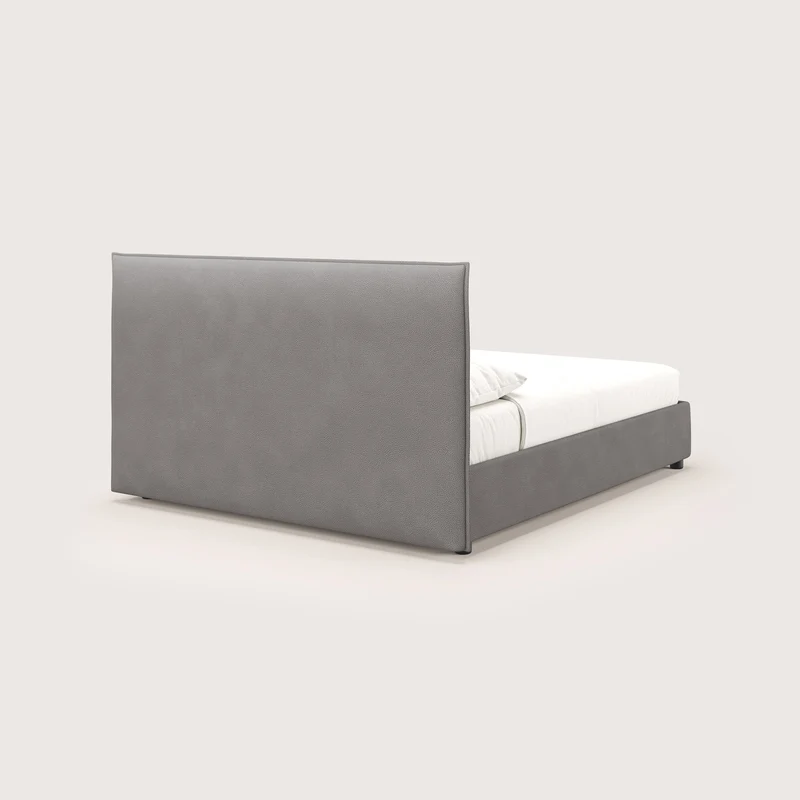 Nina lit coffre au design minimaliste en microfibre détachable effet cuir T15 anthracite