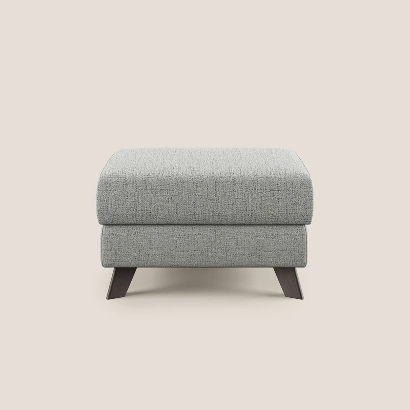 Moon Pouf coffre aux pieds hauts en tissu doux imperméable flammé T03 gris clair