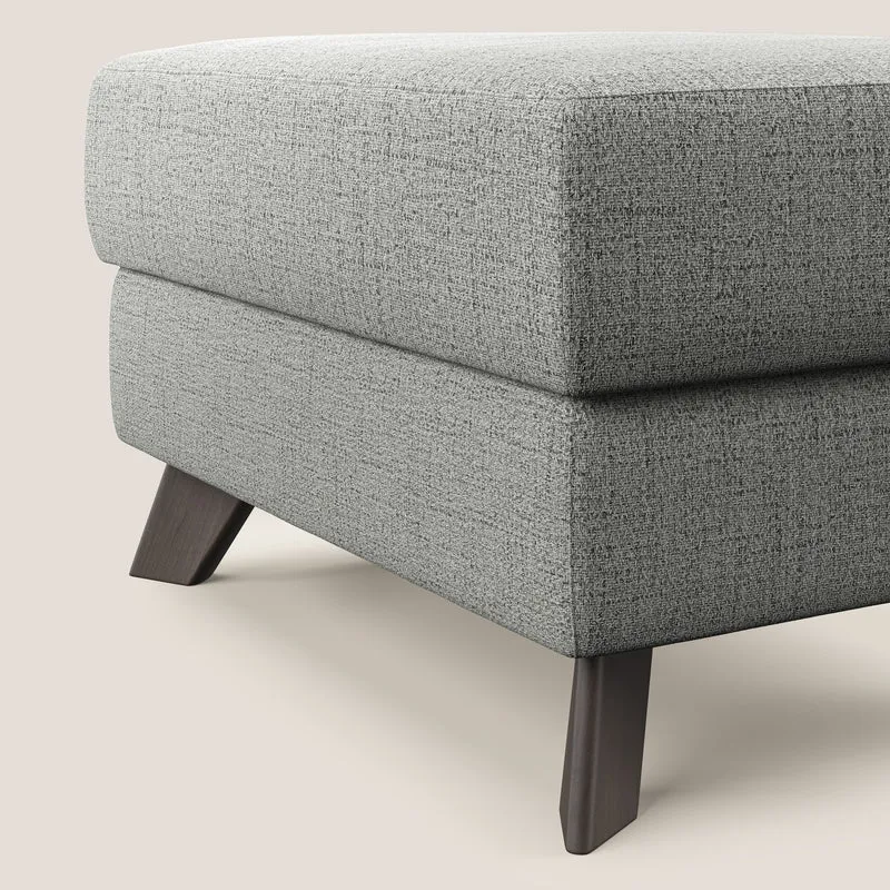 Moon Pouf coffre aux pieds hauts en tissu doux imperméable flammé T03 gris clair