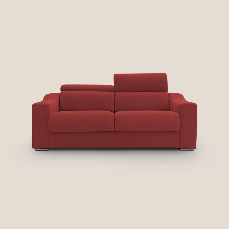 Bomber Canapé convertible matrimonial avec têtières en tissu imperméable T14 rouge